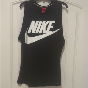 Nike Black Tank Top with White Swoosh Logo